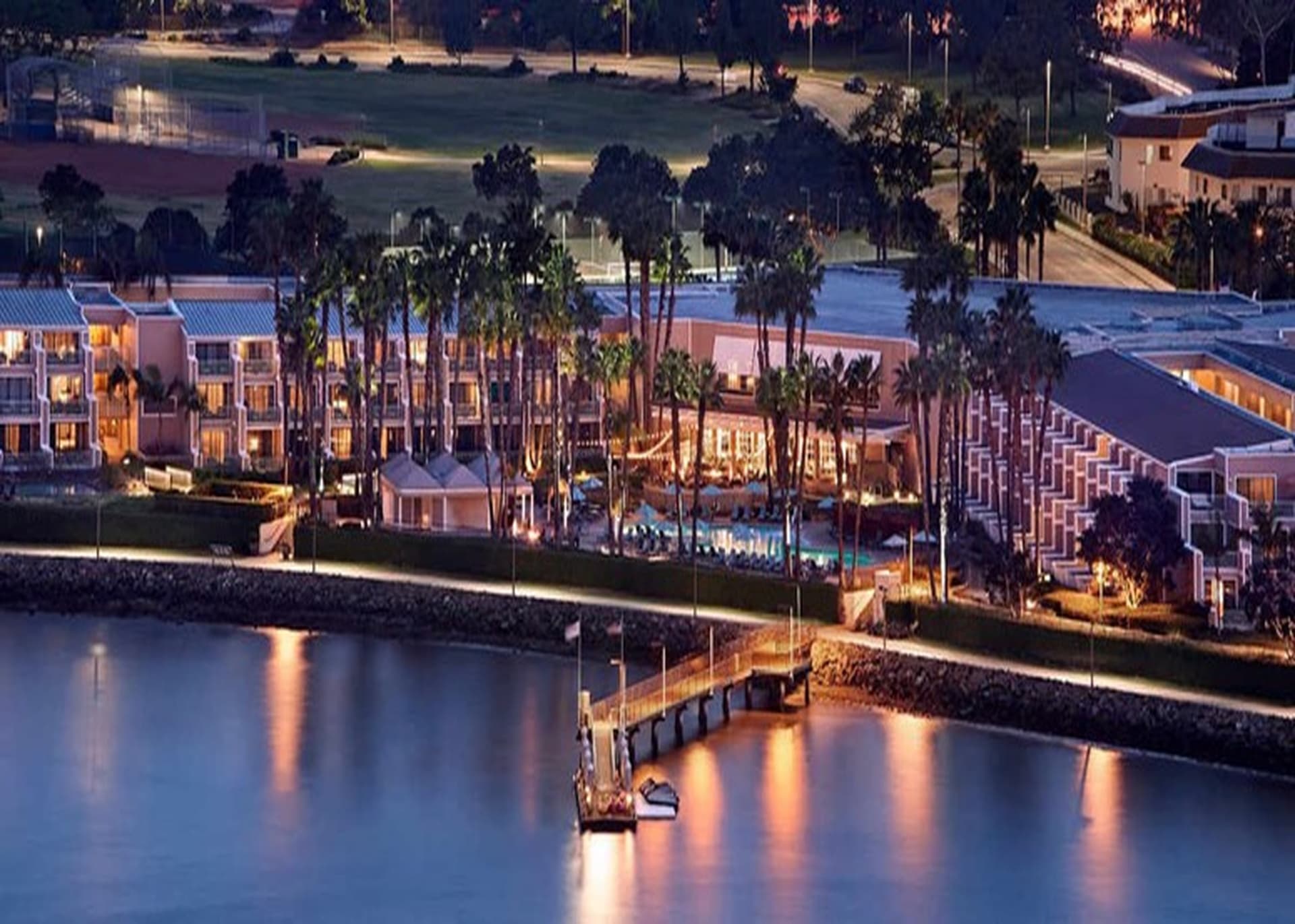 Courts beside the water